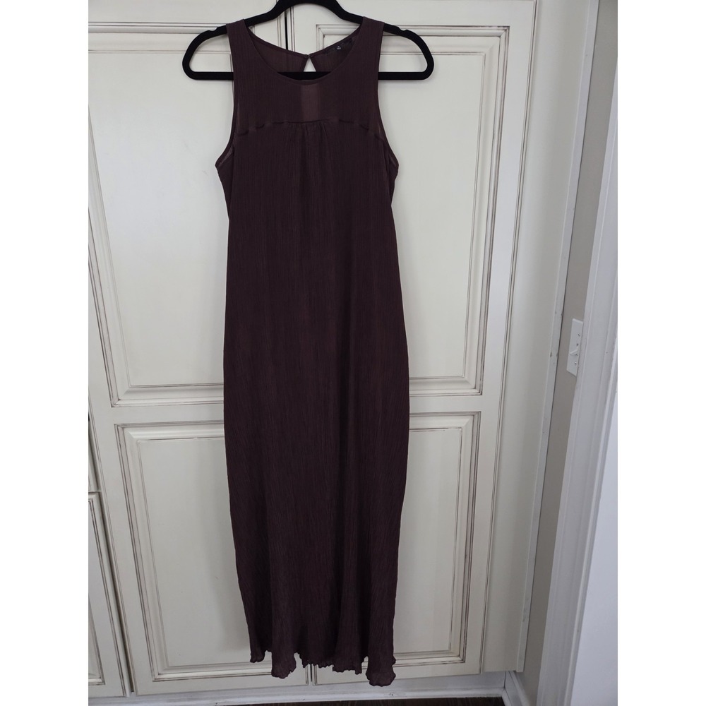 Madewell Sleeveless Maxi Dress Women's Medium Cotton Silk Blend Gauze Wine